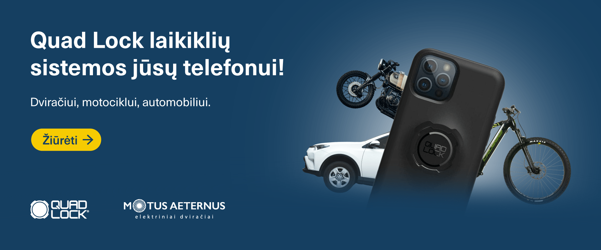 Quad Lock priedai ir laikikliai!