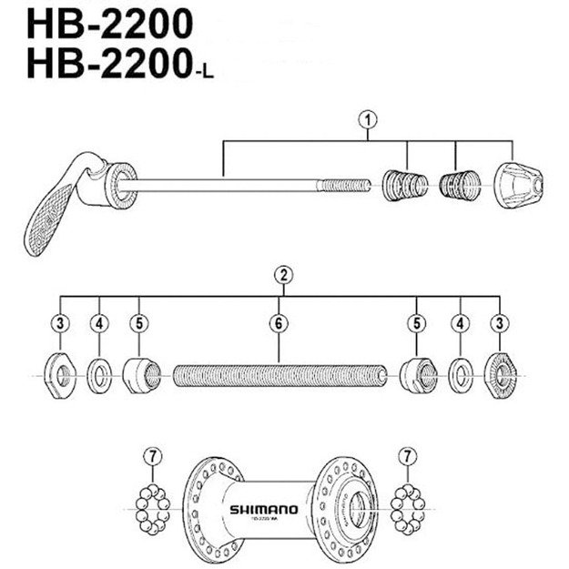 Ašis priekinė Shimano HB-RM50 (juoda) 1