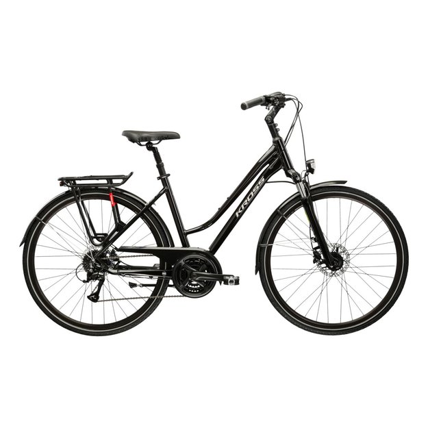 KROSS Trans 4.0 D / BlackSilver Gloss / moteriškas miesto dviratis (28 ) MY25 