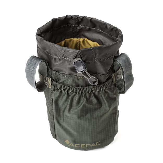Dviračio krepšys gertuvei ant vairo Acepac Fat Bottle Bag MKIII // 1 l (žalias/pilkas) 2