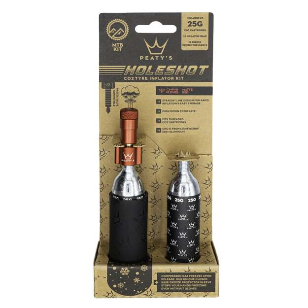 CO2 pompa PEATY S HOLESHOT CO2 TYRE INFLATOR - MTB (25G) - RED (PPR-HTI-MTB-RED-12) 1