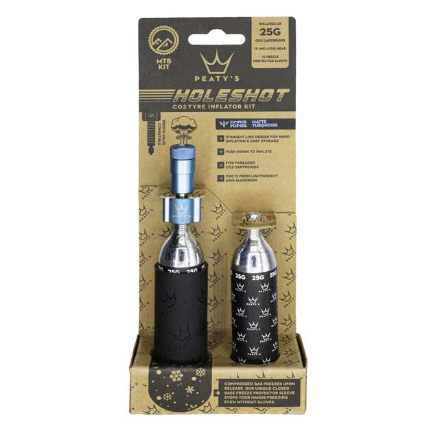 CO2 pompa PEATY S HOLESHOT CO2 TYRE INFLATOR - MTB (25G) - TURQUOISE (PPR-HTI-MTB-TRQ-12) 1