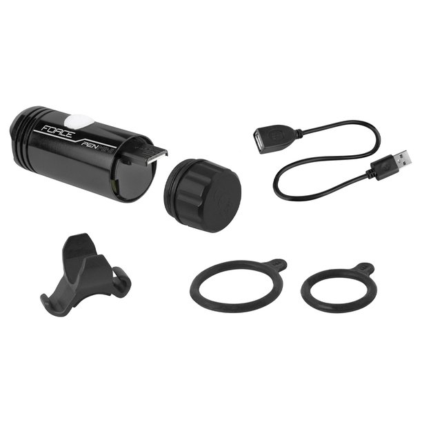 Priekinis žibintas FORCE PEN MINI 150LM USB mini (juoda) 1
