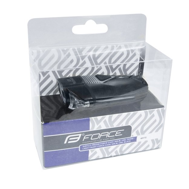 Priekinis žibintas FORCE CASS 300LM, USB (juoda) 4