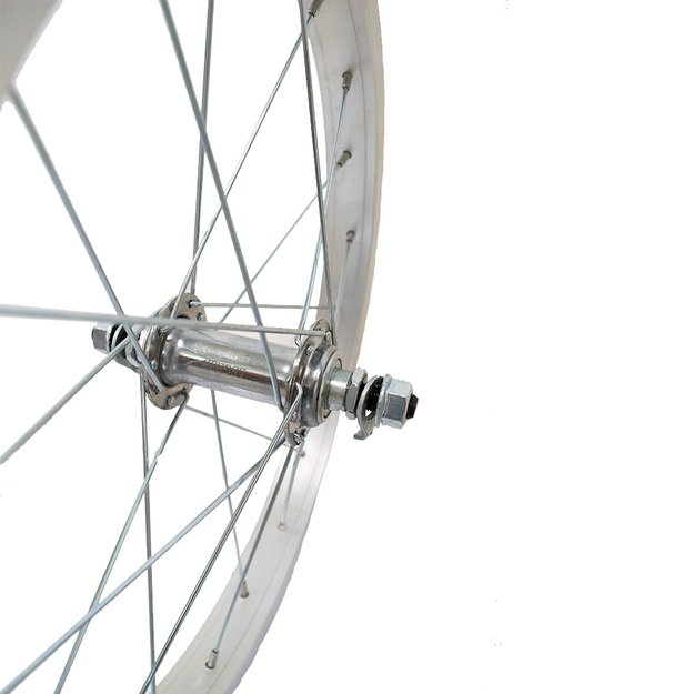 Priekinis ratas 16  20H V-brake, veržlė, sidabrinis (plienas) 2