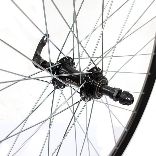 Galinis ratas Dynamic 26  // 36H, V-brake, užsukamam žvaigždžių blokui, dvigubas, greitveržlė 1