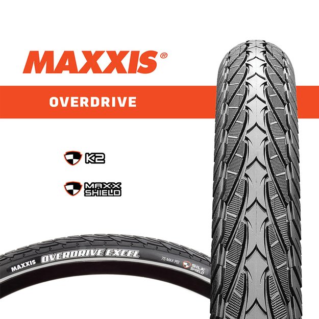 Padanga MAXXIS Overdrive Excel 700 x 40C //  SilkShield  apsauga nuo pradūrimų 1