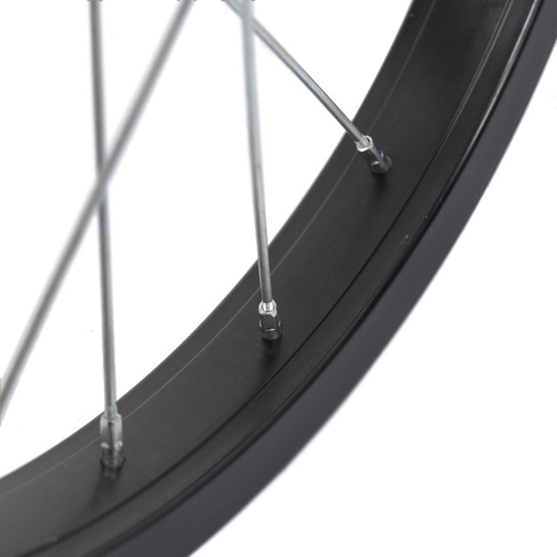 Priekinis ratas 16  // 20H, V-Brake, veržlė, viengubas, aliuminis, juodas matinis 2