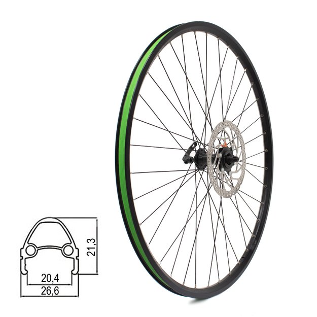 Priekinis ratas RYDE 28  // diskiniams 6B, 36H, QR, kniedytas (kartu su rotoriumi)