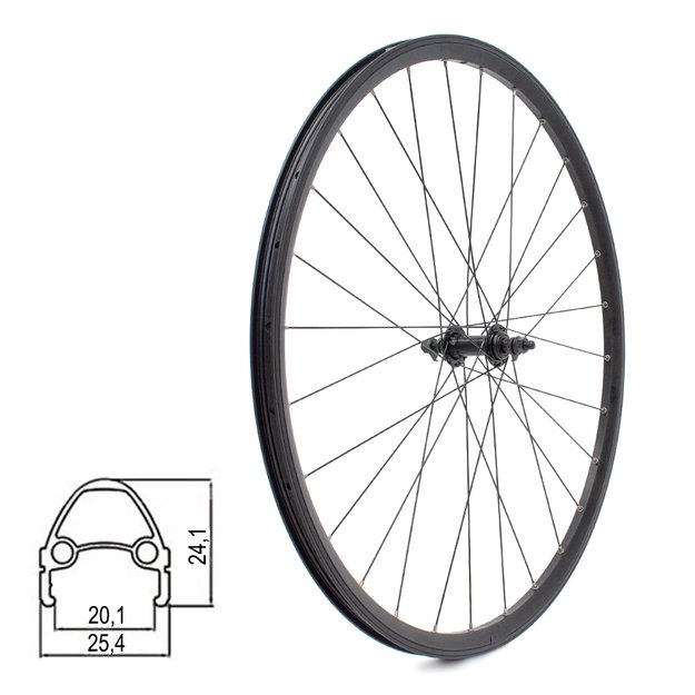 Priekinis ratas ZLA-019 28/29  // V-Brake, 28H, veržlės, dvigubas, kniedytas, aliuminis