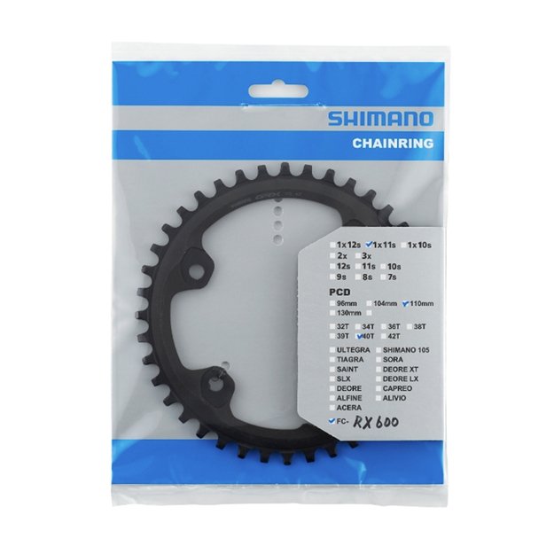 Priekinė žvaigždė Shimano GRX FC-RX600-1 // 40T, B.C.D.: 110 mm 1