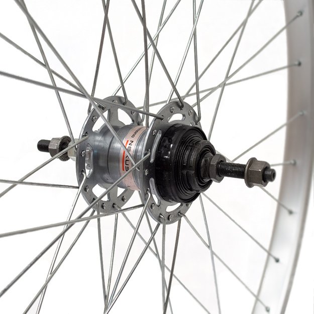 Galinis ratas 28/29  // V-Brake, 36H, Shimano Nexus Inter 3-speed, veržlės, viengubas, aliuminis (sidabrinis)