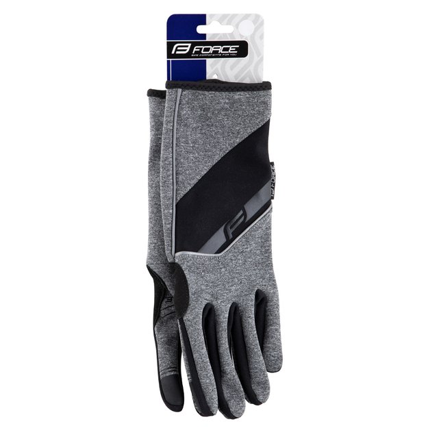 Pirštinės FORCE GALE softshell (pilka) XL 1
