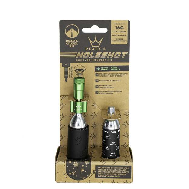 CO2 pompa PEATY S HOLESHOT CO2 TYRE INFLATOR - ROAD & GRAVEL (16G) - EMERALD (PPR-HTI-RAG-EMR-12) 1