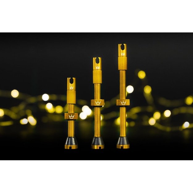 Bekameriniai ventiliai PEATY S X CHRIS KING (MK2) GOLD TUBELESS VALVES - 80MM (PTV2-80-GLD-12)