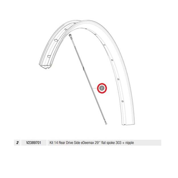 MAVIC KIT 14 REAR DRIVE SIDE E-DEEMAX 29  FLAT SPOKE 303 + NIPPLE (V2389701)