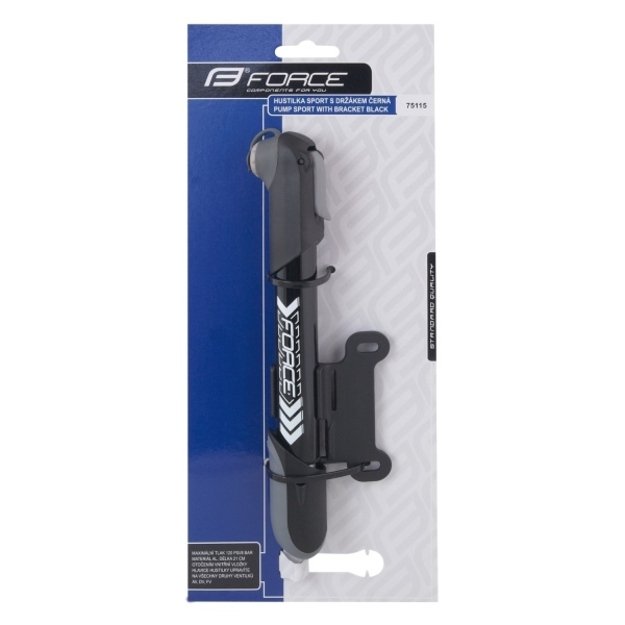Rankinė pompa FORCE Sport Duo teleskopinė 8bar (aliuminė, juoda) 1