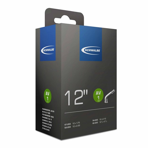 Kamera Schwalbe 12x1/2 x 2.1/4 (47/62-203) // AV 45&deg;, ventilio ilgis: 40 mm