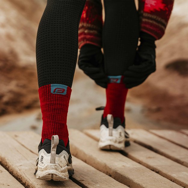 Kojinės FORCE NORTH Thermo // ilgos, dydis: S-M (36-41) (raudona/mėlyna) 1
