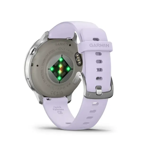 Išmanusis laikrodis Garmin Venu® 4 | 41mm | Silver - Periwinkle Silicone Band 2