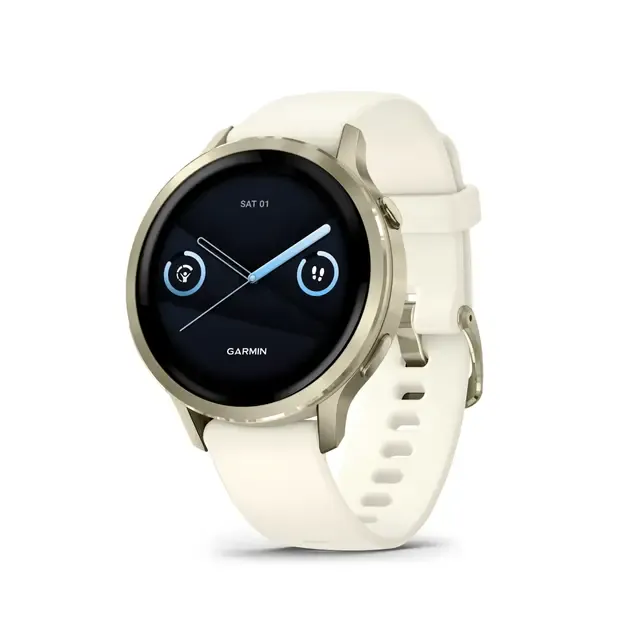 Išmanusis laikrodis Garmin Venu® 4 | 41mm | Lunar Gold - Bone Silicone Band