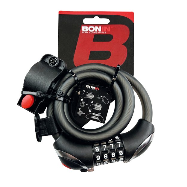 Spyna BONIN // trosinė, kodinė spyna, su laikikliu, 12 x 1000 mm 2