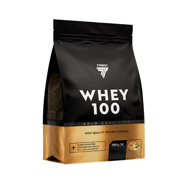 Baltymų milteliai TREC GOLD CORE WHEY 100 žemės rie&scaron;utų sviestas 900 g