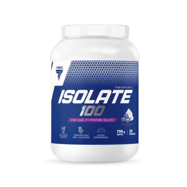 Baltymų izoliatas TREC Isolate 100 700 g, kreminis-mėlynių skonio