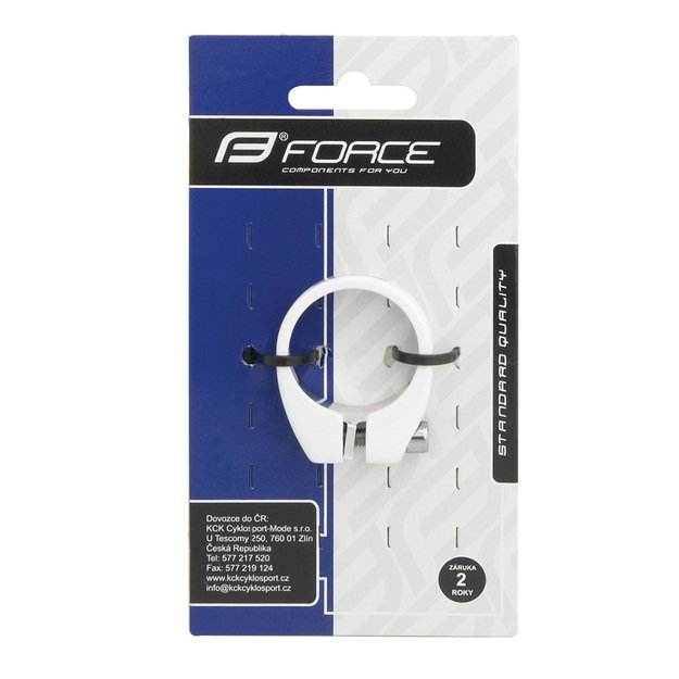 Balnelio stovo apkaba FORCE 34,9mm (aliuminė, balta) 1