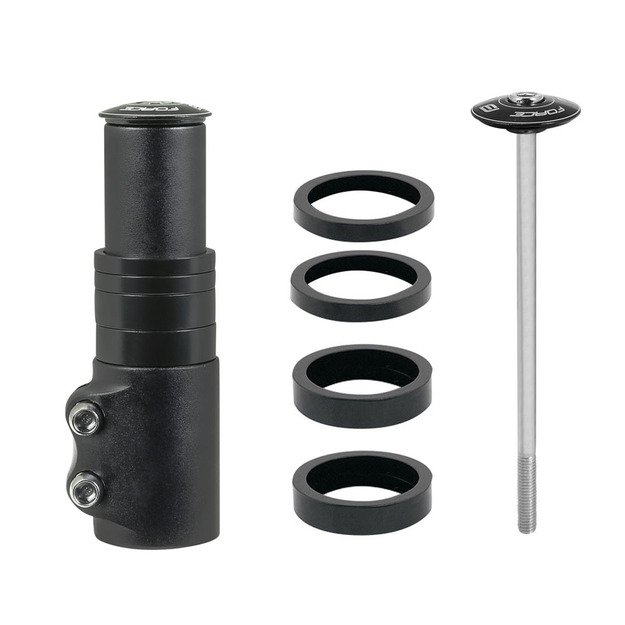 Vairo iškyšos paaukštinimas FORCE +65 mm ,1 1/8 (aliuminis, juoda) 1