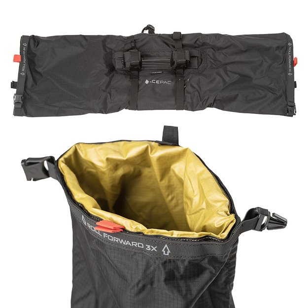 Dviračio krepšys ant vairo Acepac Bar Roll MKIII // 8/16 l (30-60 cm) (juodas) 2