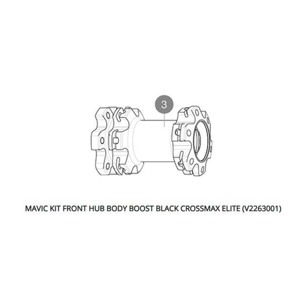 MAVIC KIT FRONT HUB BODY BOOST BLACK CROSSMAX ELITE (V2263001)