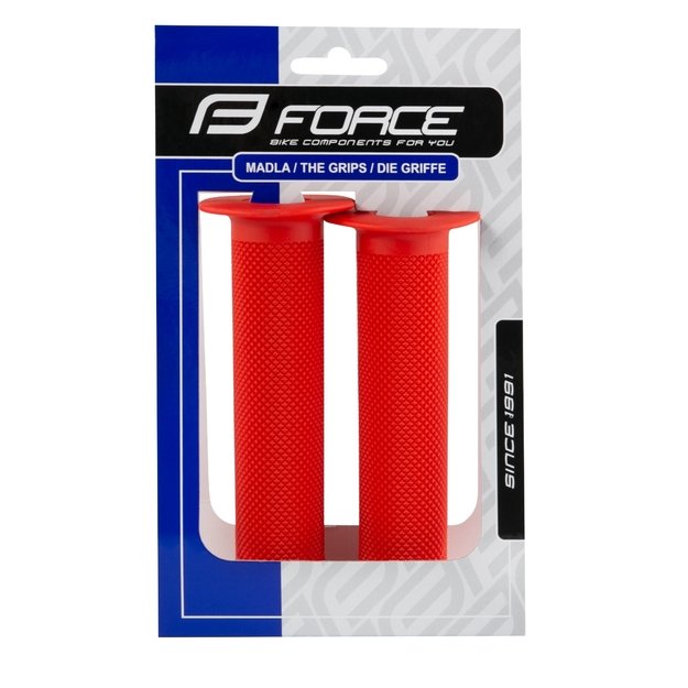 Rankenos FORCE BMX 130mm (guminės, raudonos) 1