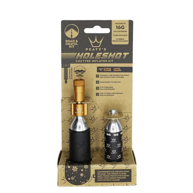 CO2 pompa PEATY S HOLESHOT CO2 TYRE INFLATOR - ROAD & GRAVEL (16G) - MANGO (PPR-HTI-RAG-MNG-12) 1
