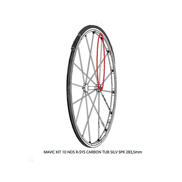 MAVIC KIT 10 NDS R-SYS CARBON TUB SILV SPK 283,5mm (L10795900)