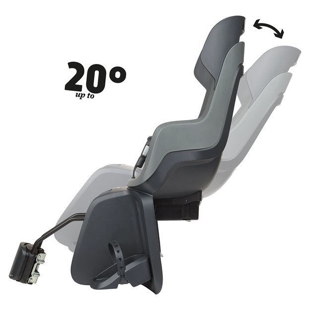 Dviračio kėdutė BoBike Go® Maxi // su miego funkcija, tvirtinimas prie rėmo (pilka) 2