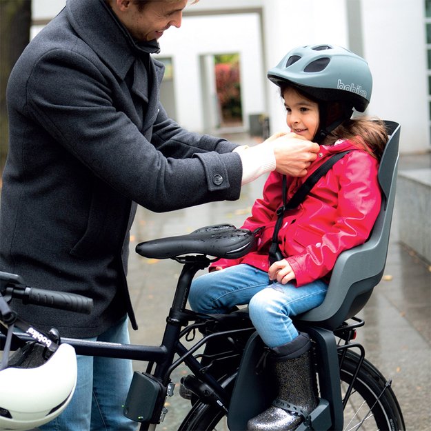 Dviračio kėdutė BoBike Go® Maxi // su miego funkcija, tvirtinimas prie rėmo (pilka) 4