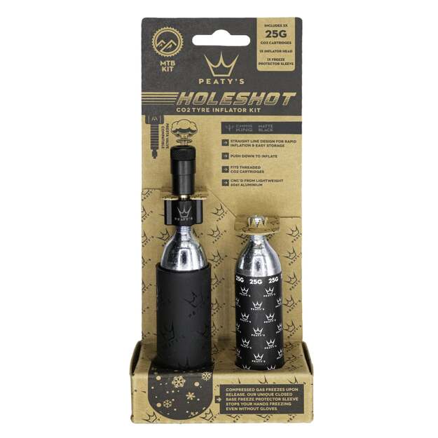 CO2 pompa PEATY S HOLESHOT CO2 TYRE INFLATOR - MTB (25G) - BLACK (PPR-HTI-MTB-BLK-12)