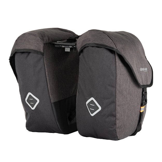 Šoniniai krepšiai ant bagažinės AtranVelo ZAP SIDE PANNIERS // 2 x 27L 17x42x36 cm, Water-Proof (pilka)