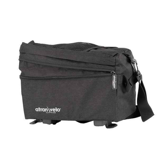 Krepšys ant bagažinės AtranVelo ZAP EASY // 11L, 17x25x31 cm, AVS fiksacija, Water-Proof (juoda) 