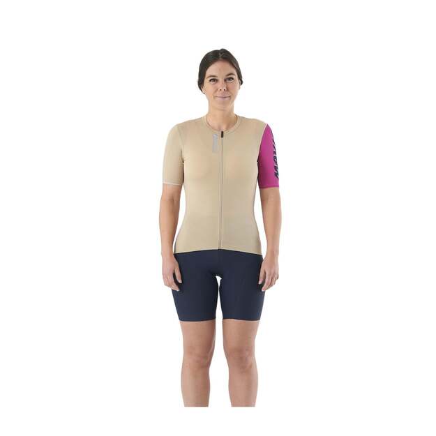MAVIC WOMENS SHORT SLEEVE JERSEY ESSENTIAL WHITE PEPPER/FUCHSIA (T000588) 2