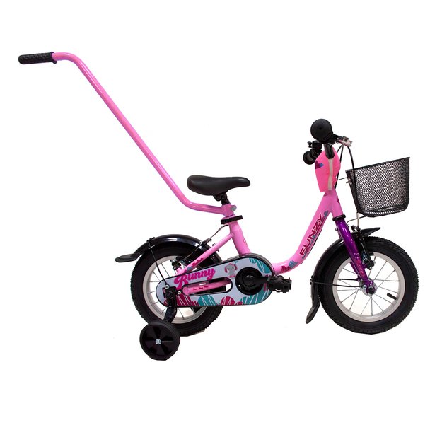 Vaikiškas dviratis 4KIDS Funzy Bunny 12  (plieninis, rožinė)