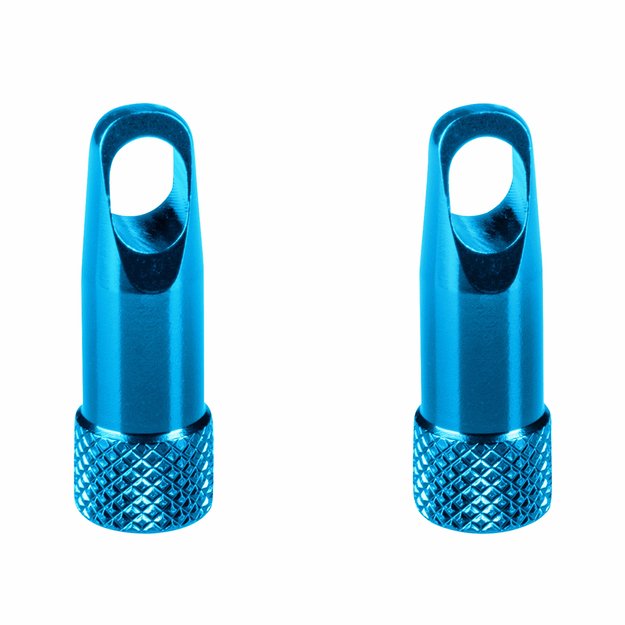 Ventilio užsukimai / kam&scaron;teliai FV (PRESTA) su raktu // aliuminis (mėlyna)