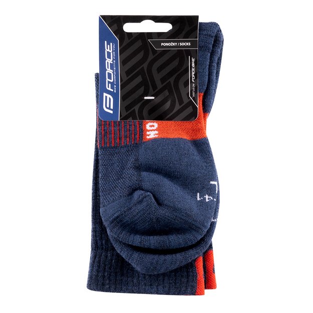 Kojinės FORCE NORTH Thermo // ilgos, dydis: L-XL (42-47) (mėlyna/oranžinė) 1