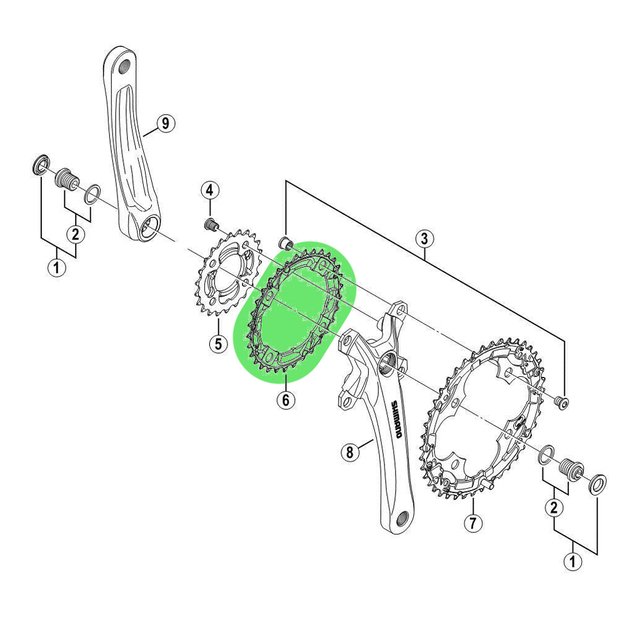 Priekinio bloko žvaigždė SHIMANO FC-M361 32T Acera 1