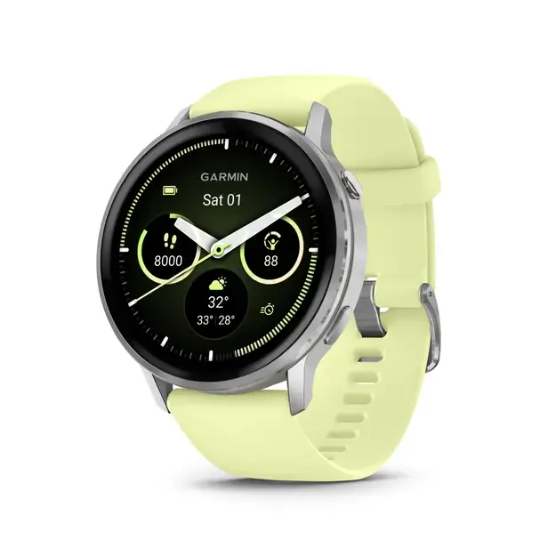 Išmanusis laikrodis Garmin Venu® 4 | 45mm | Silver - Citron Silicone Band