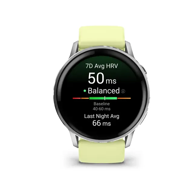 Išmanusis laikrodis Garmin Venu® 4 | 45mm | Silver - Citron Silicone Band 4