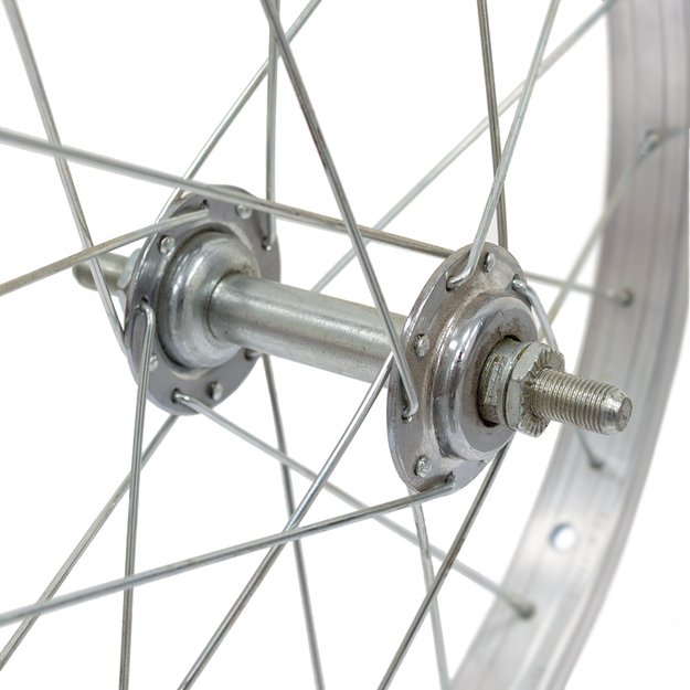 Priekinis ratas 16  // 20H, V-Brake, veržlė, viengubas, aliuminis, sidabrinis 1