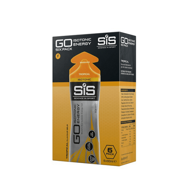 SIS gėliukų rinkinys GO Isotonic Energy Gel Pack Tropical 6 x 60ml