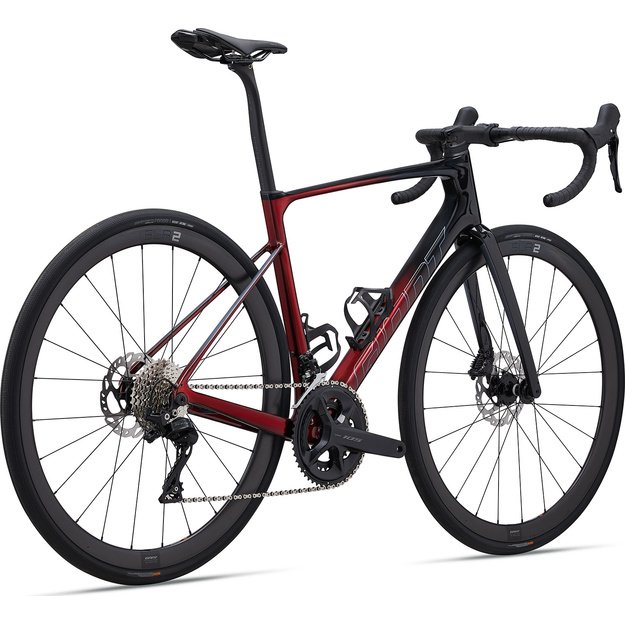Plento dviratis GIANT Defy Advanced Pro 2, anglies pluošto/sangrijos spalvos